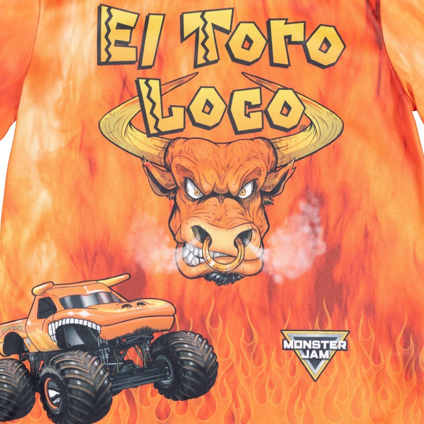 Monster Jam Megalodon El Toro Loco Grave Digger Monster Truck Toddler Boys 3 Pack T-Shirts Orange/Purple/Blue 4T