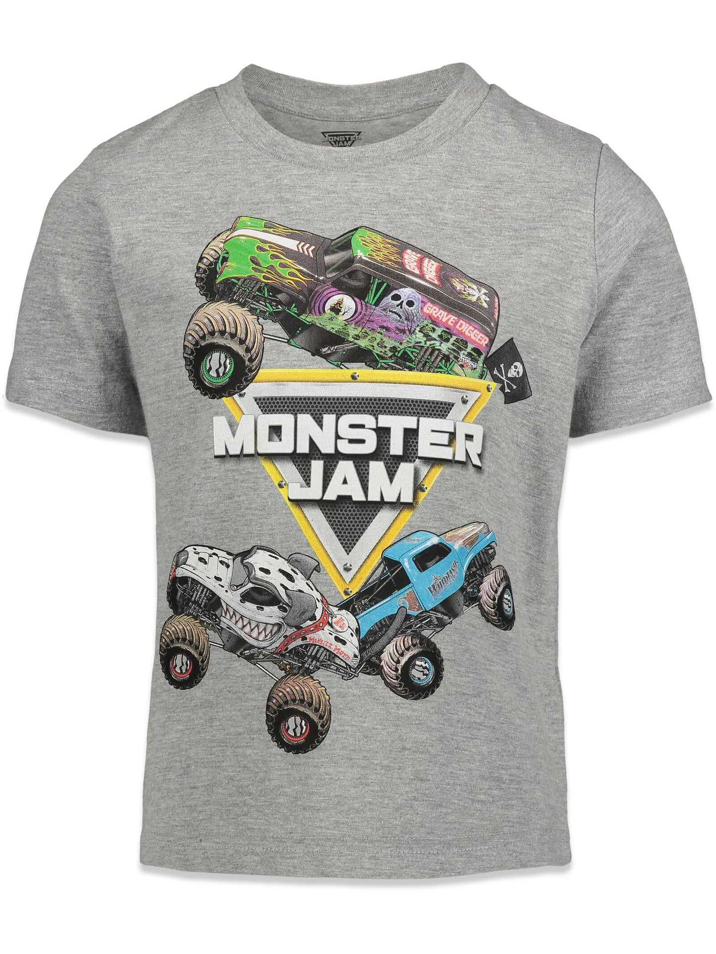 Monster Jam Toddler Boys 3 Pack Graphic T-Shirts Kids Black/Red/Grey 5T